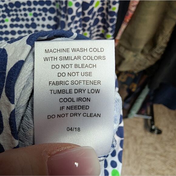 IBKUL Navy Green Polka Dot Ruffle Sleeve Cuff SPF 50 Athletic Shift Dress Small - Picture 7 of 7